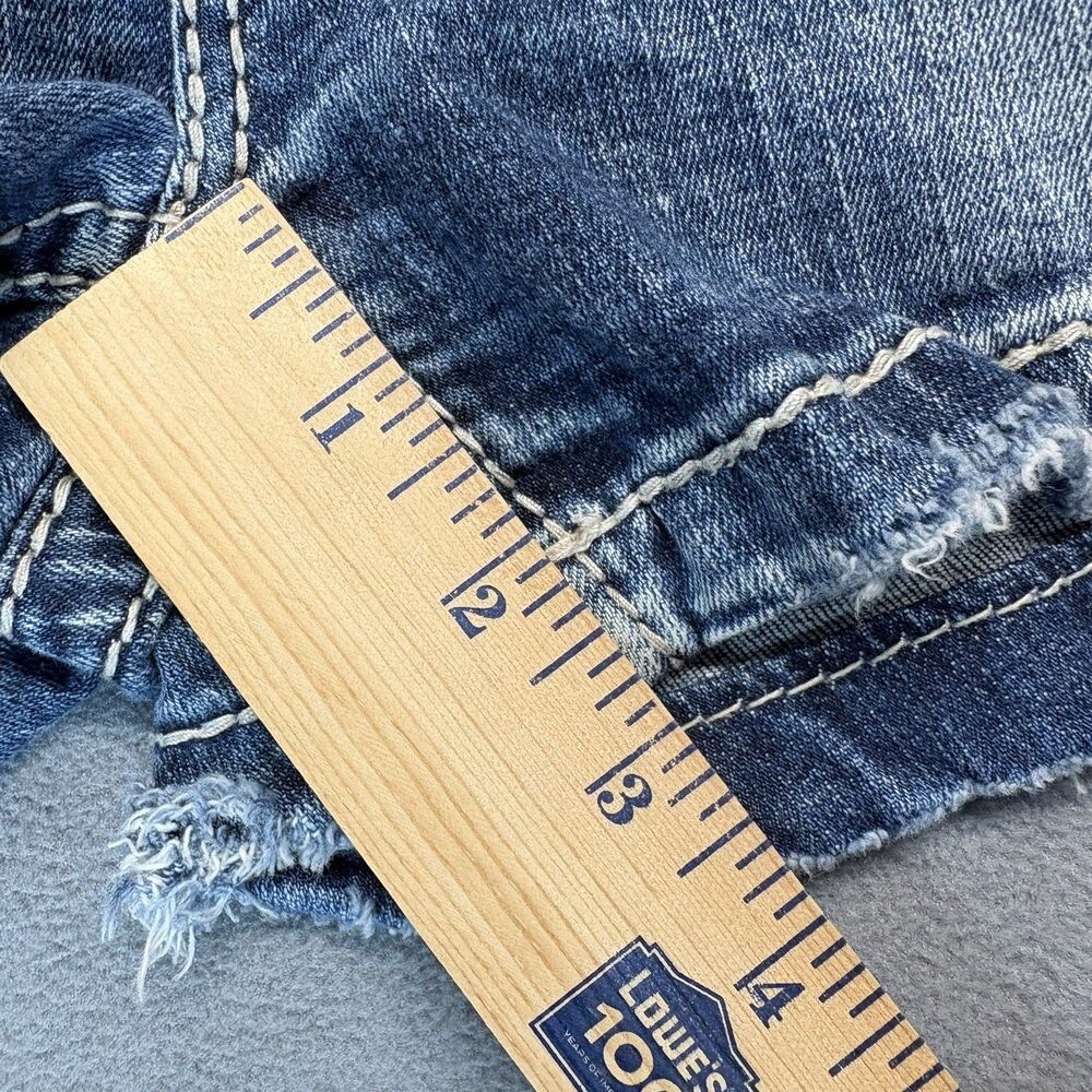 Silver Jeans Aiko Mid Short Size 31 Blue Distressed Denim Cutoff Shorts Stretch - Picture 12 of 12